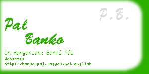 pal banko business card
