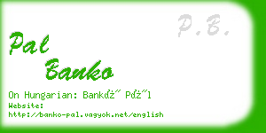 pal banko business card